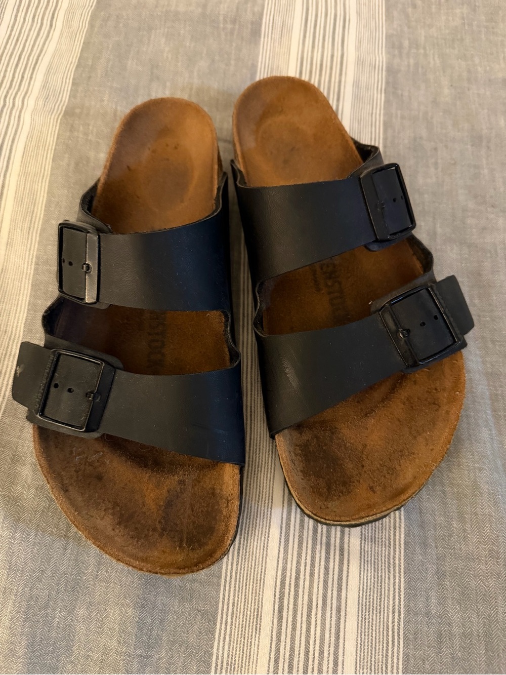 Birkenstock Men's Black Double-Strap Buckle Sandals